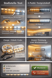 Fehlersuche-Binning Lichtfarbe beim Nachkauf von LED-Streifen passend halten