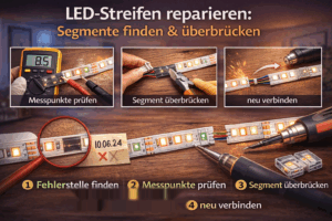 LED-Streifen reparieren: Segmente finden und überbrücken