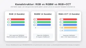 RGB, RGBW und RGB+CCT: Kanalstruktur erklärt